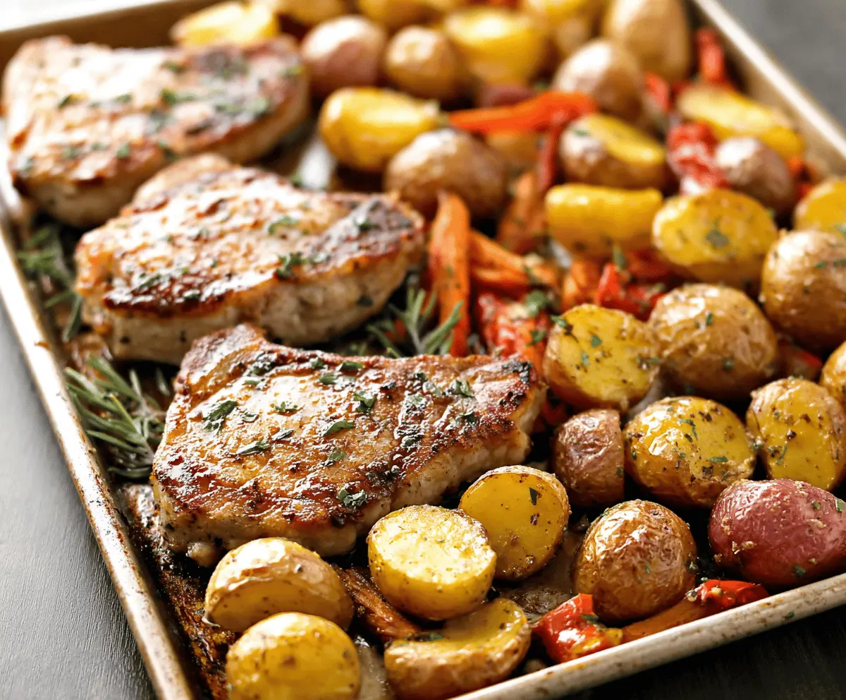 Easy Sheet Pan Pork Chops with Potatoes Recipe