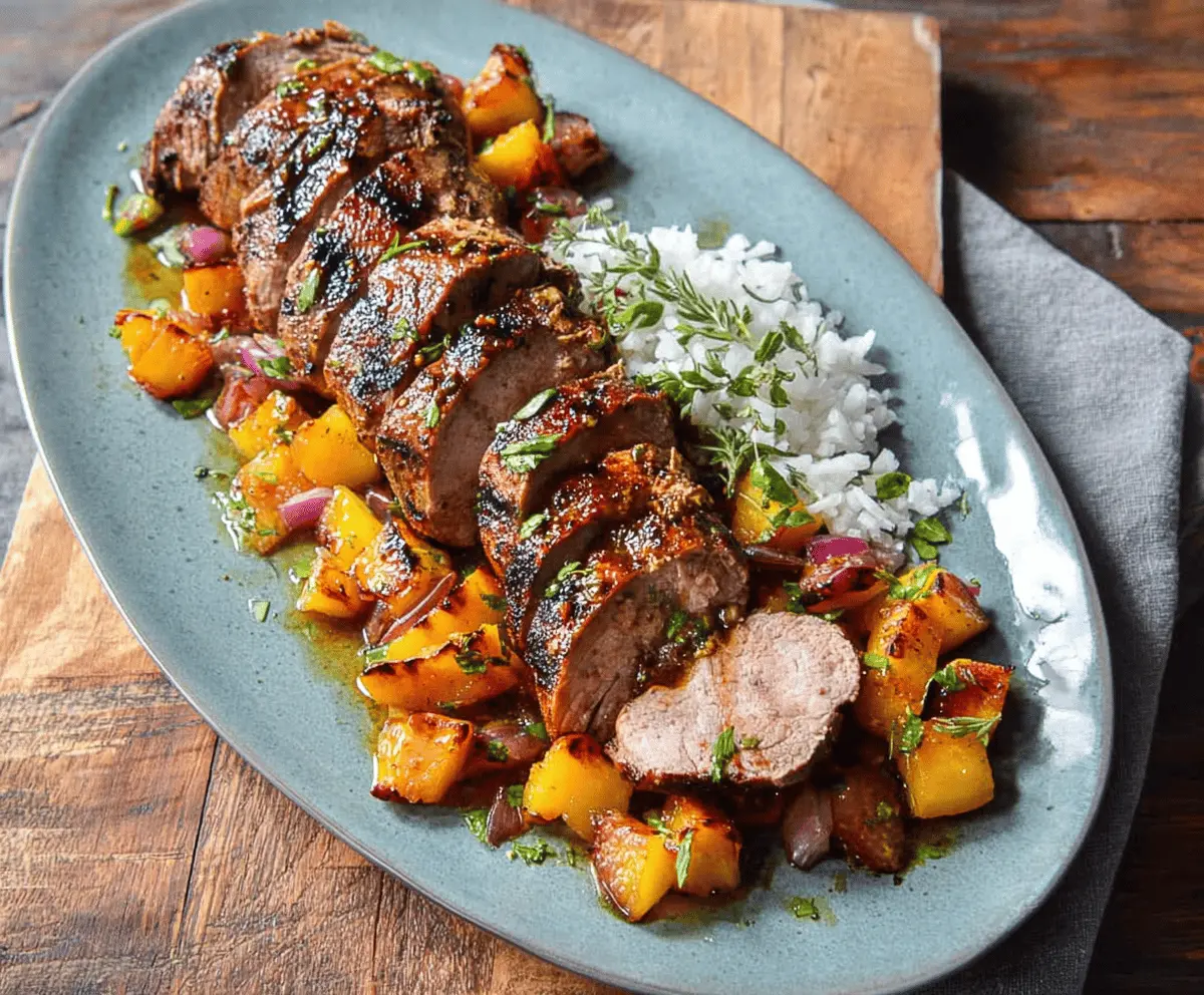 Juicy Peach Grilled Pork Tenderloin Recipe