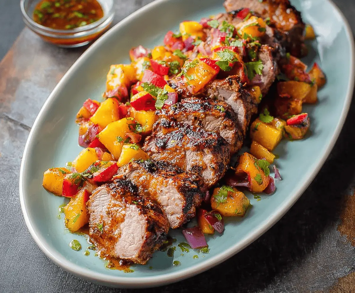 Juicy Peach Grilled Pork Tenderloin Recipe