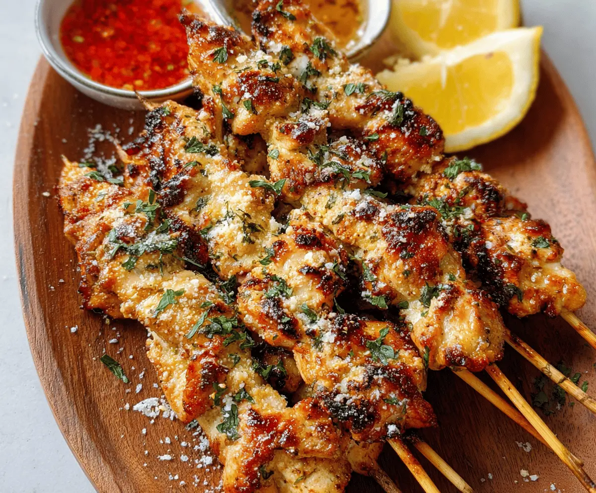 Easy Garlic Parmesan Chicken Skewers Recipe