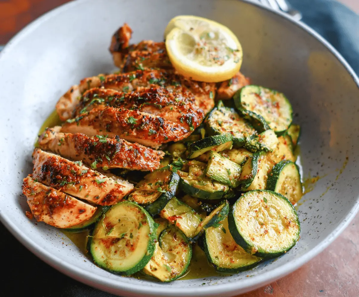 Easy Asado Chicken with Sauteed Lemon Zucchini