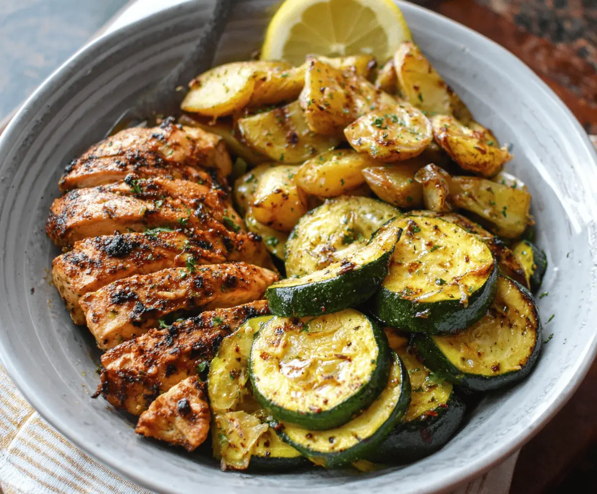 Easy Asado Chicken with Sauteed Lemon Zucchini