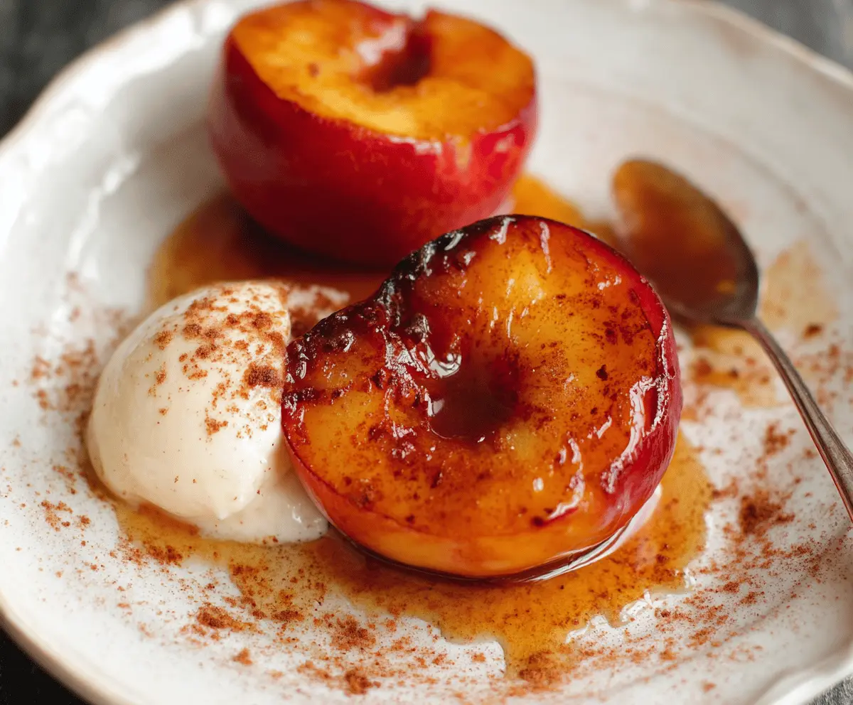 Easy Baked Nectarines with Cinnamon Honey Sauce