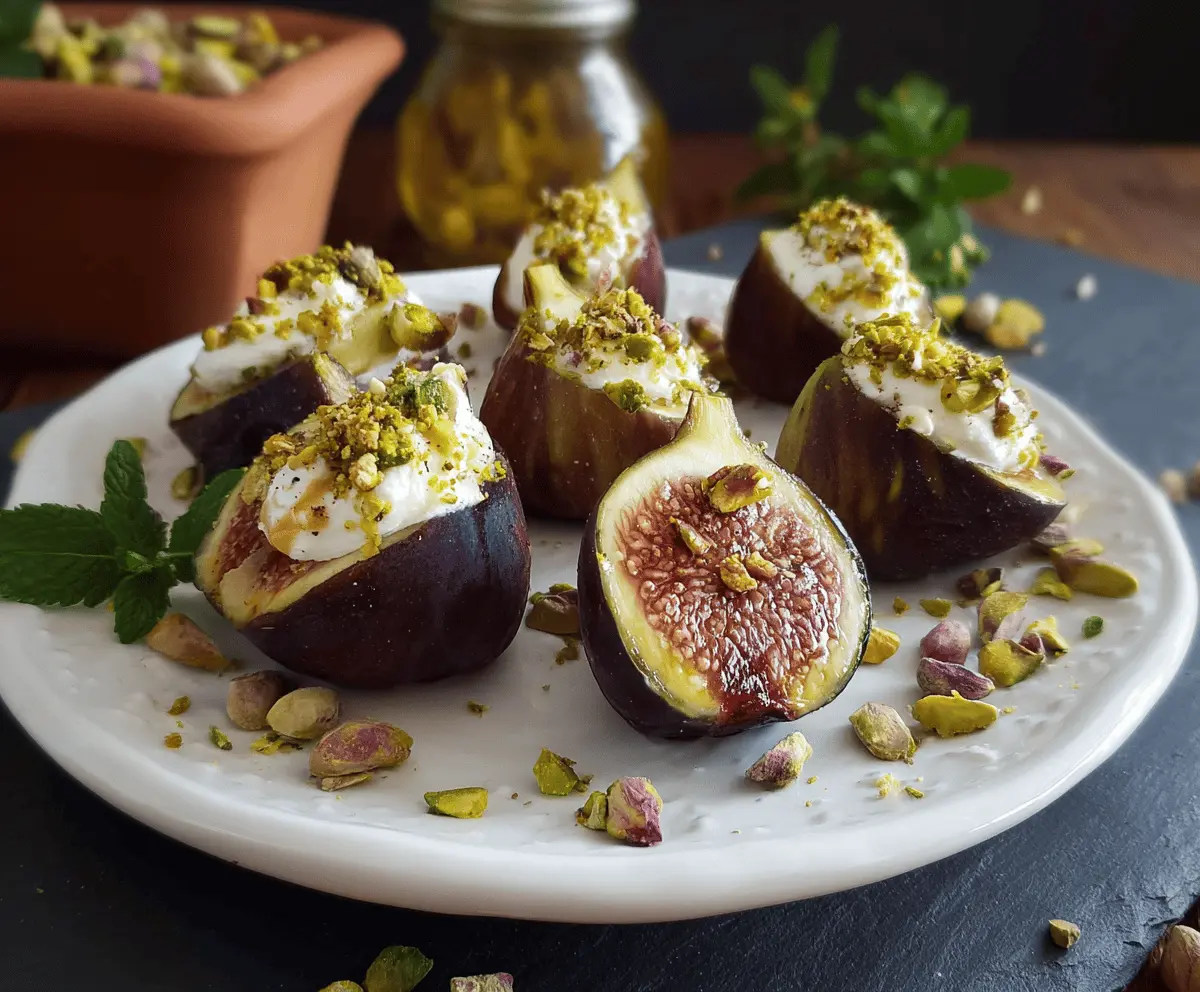 Fresh Figs With Creamy Ricotta, Pistachios & Honey