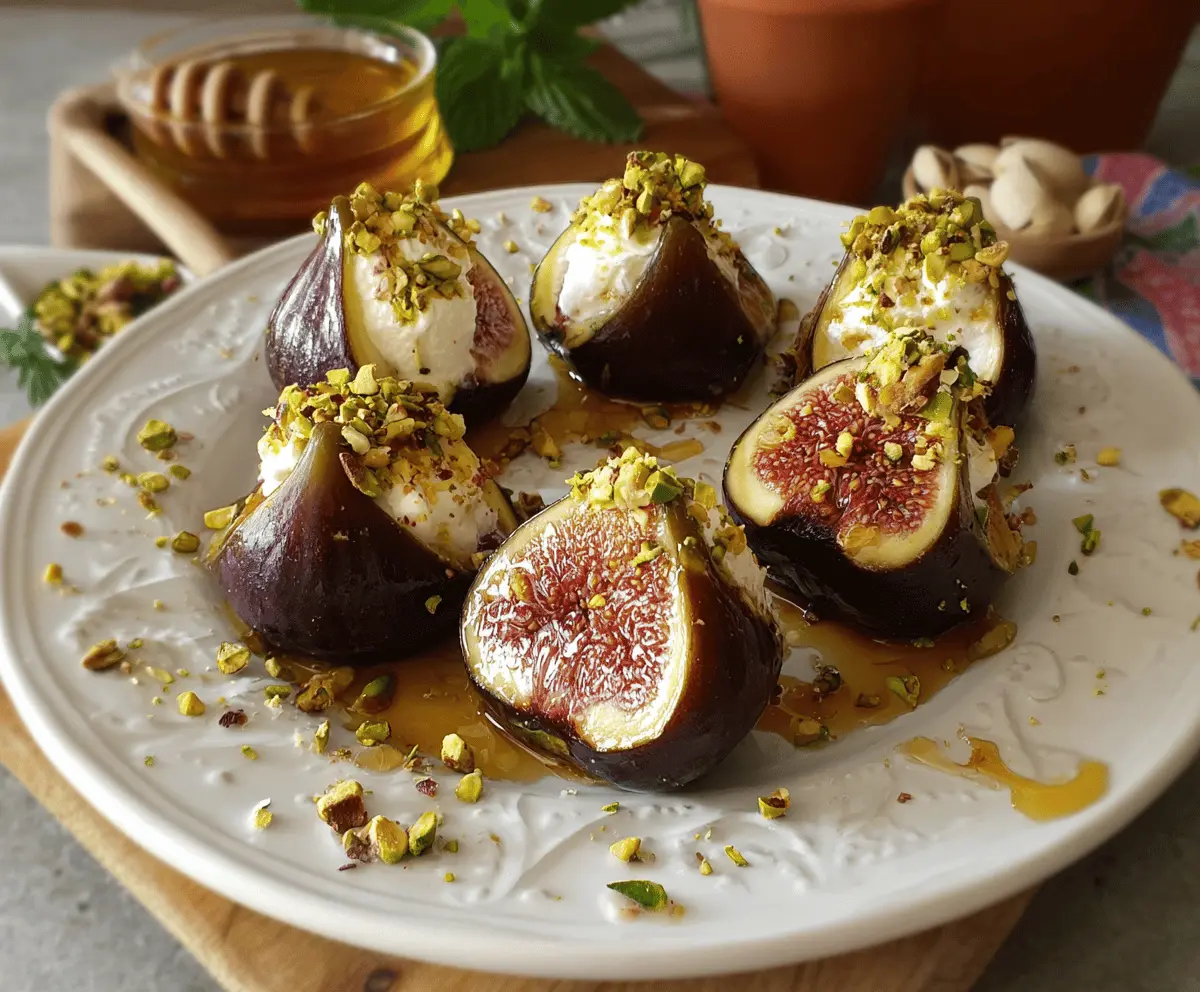 Fresh Figs With Creamy Ricotta, Pistachios & Honey