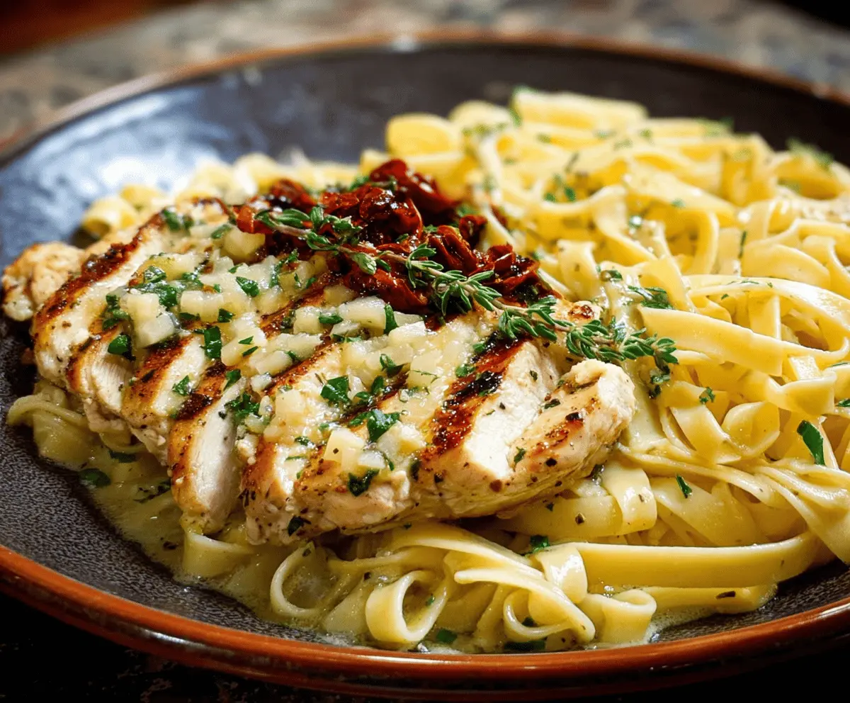 Creamy Buttery Garlic Chicken Fettuccine