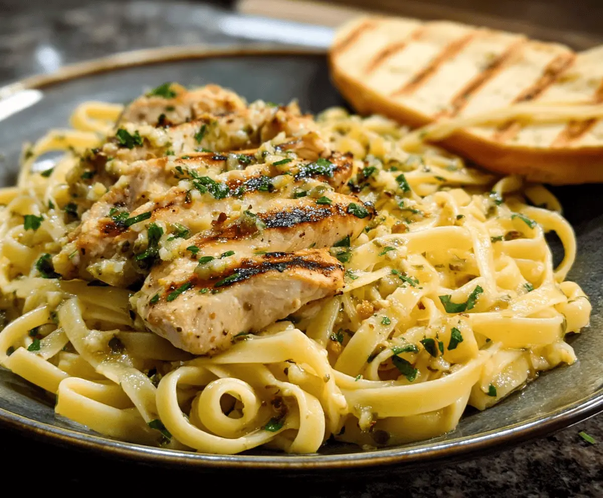 Creamy Buttery Garlic Chicken Fettuccine