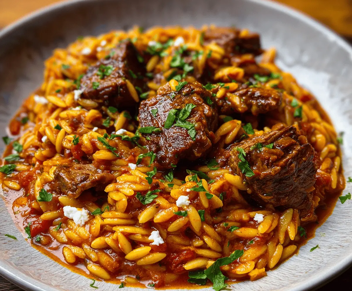 Hearty Beef Giouvetsi with Tender Orzo