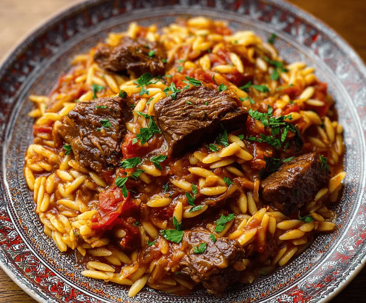Hearty Beef Giouvetsi with Tender Orzo