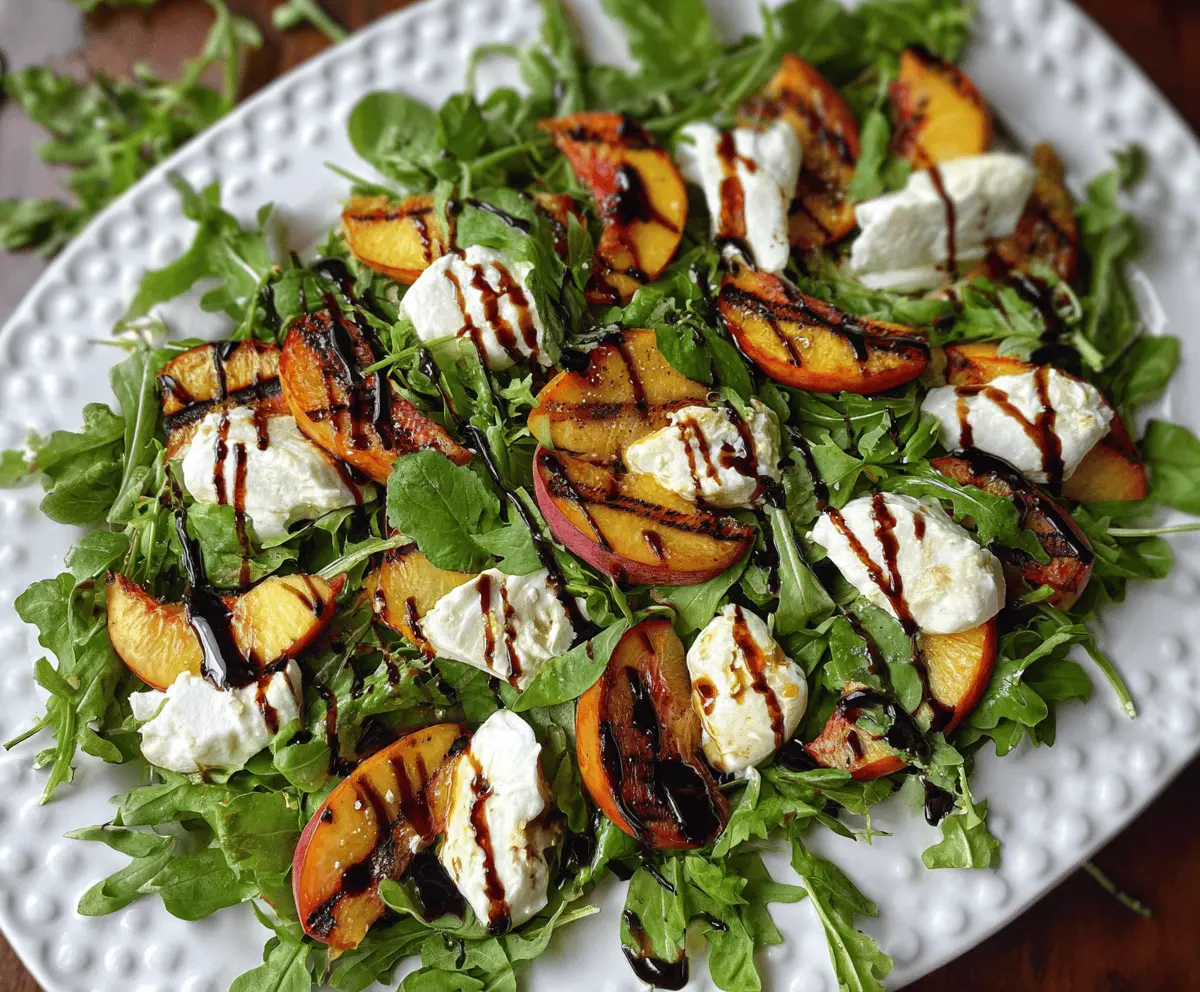 Grilled Peach Burrata Salad with Balsamic Drizzle