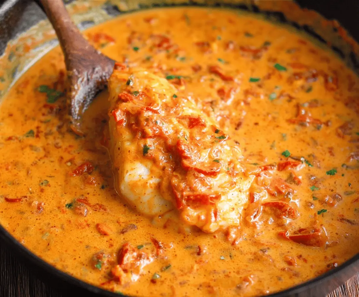 Tilapia in Creamy Roasted Pepper Sauce Recipe