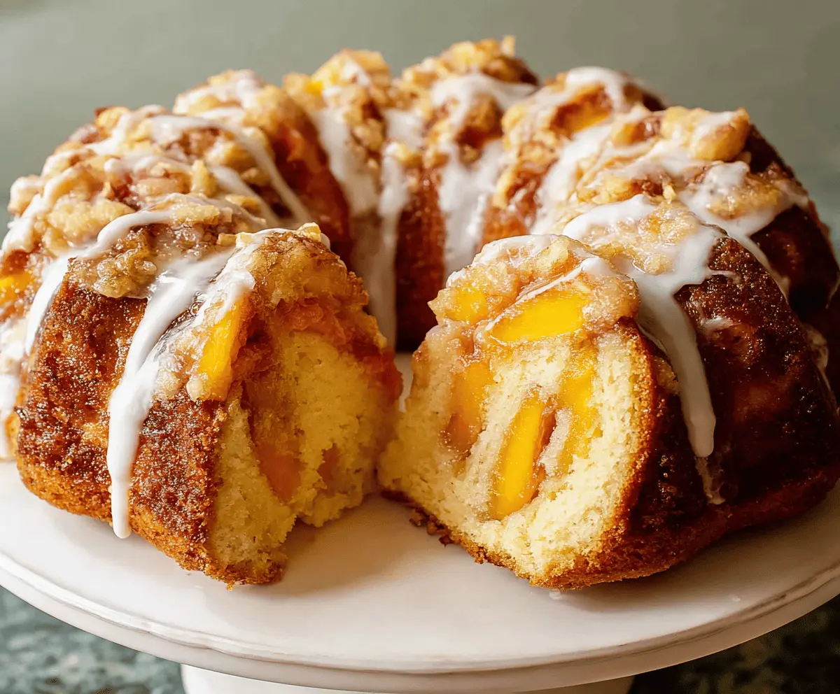 Easy Peach Cobbler Pound Cake Recipe