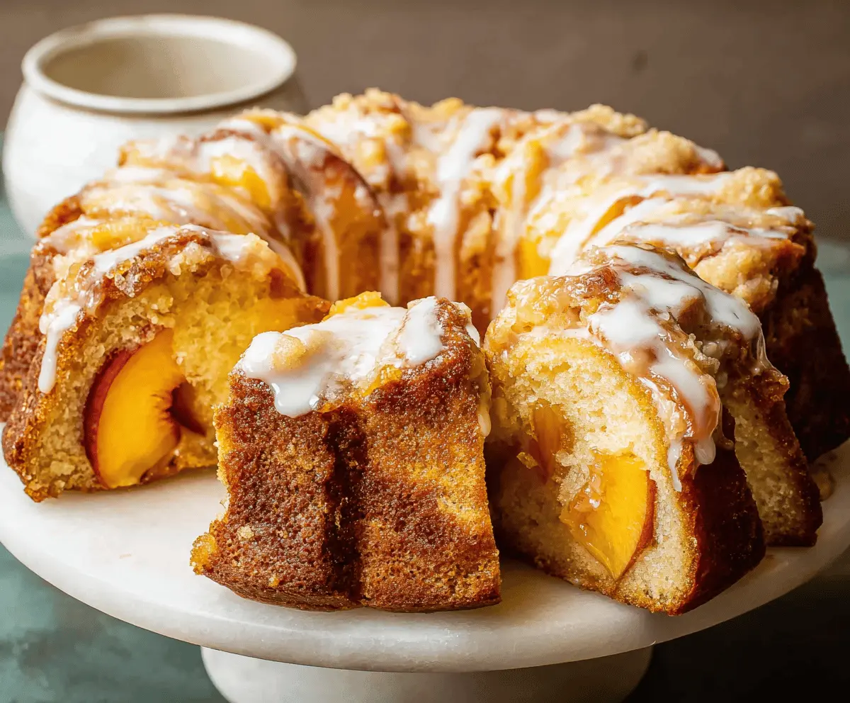 Easy Peach Cobbler Pound Cake Recipe