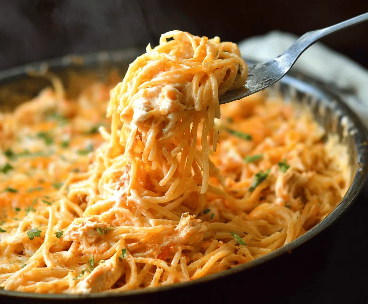 Creamy Cheesy Chicken Spaghetti with Velveeta