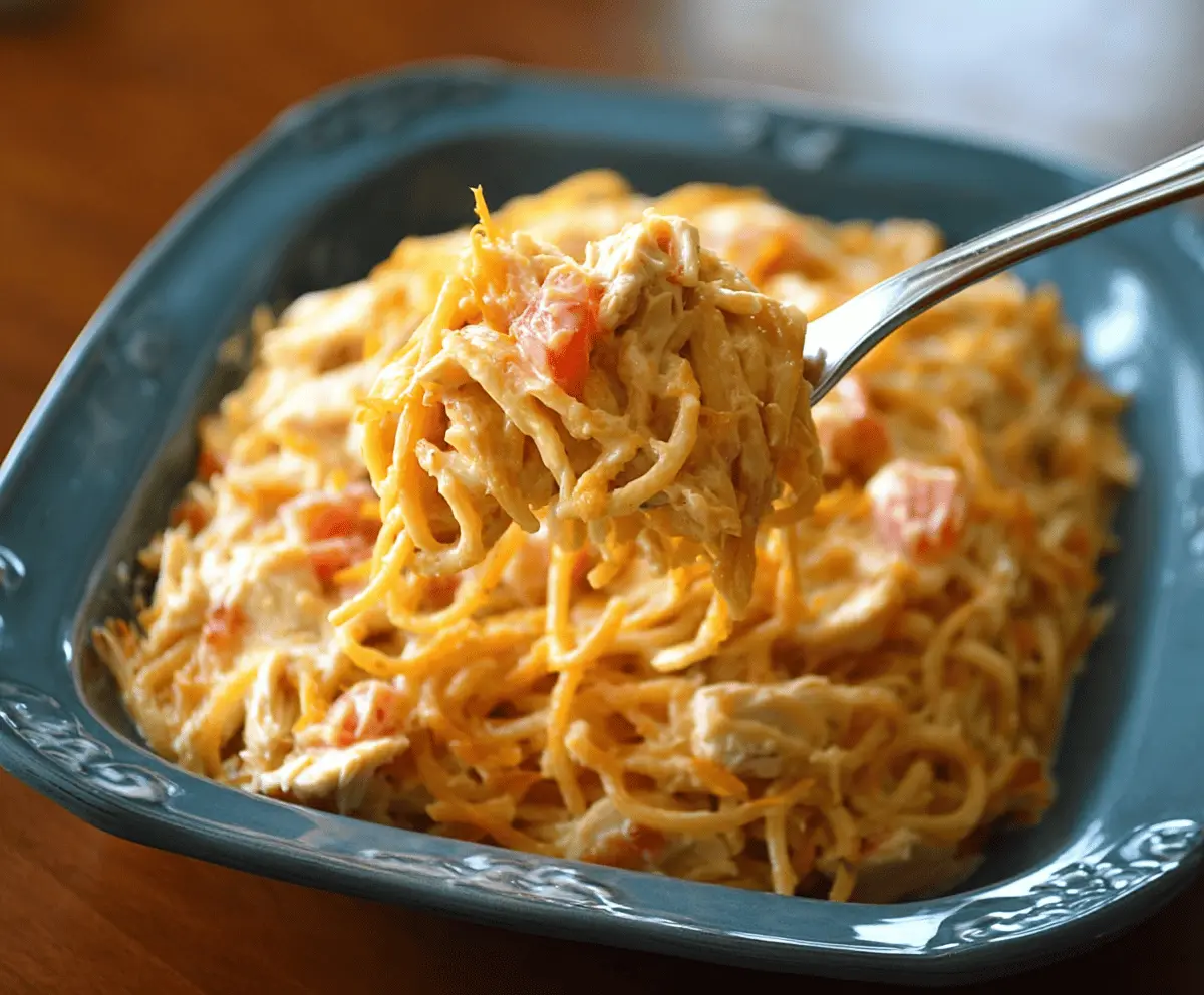 Creamy Cheesy Chicken Spaghetti with Velveeta