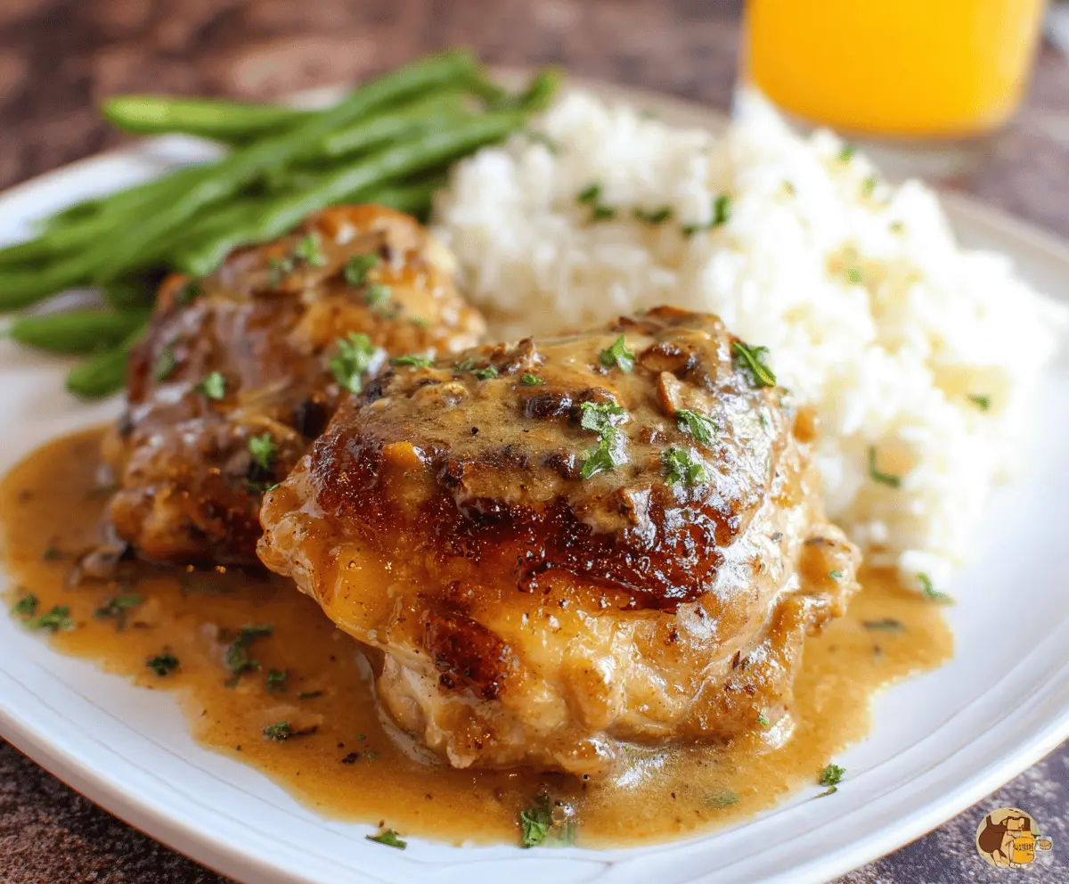 Easy Crockpot Chicken Thighs with Creamy Gravy
