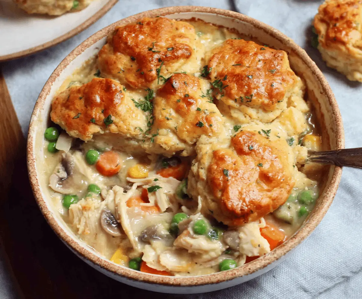 Healthy Crustless Chicken Pot Pie One-Pot Meal