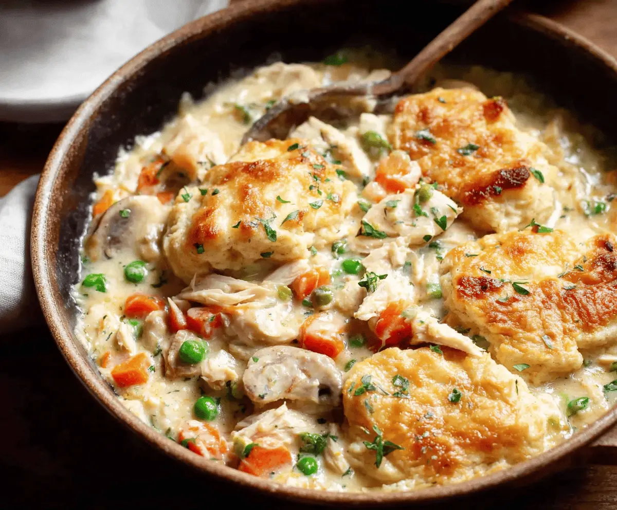 Healthy Crustless Chicken Pot Pie One-Pot Meal