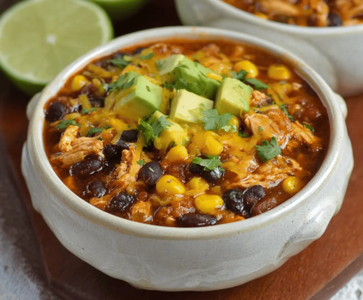 Chicken Chili with Black Beans and Corn