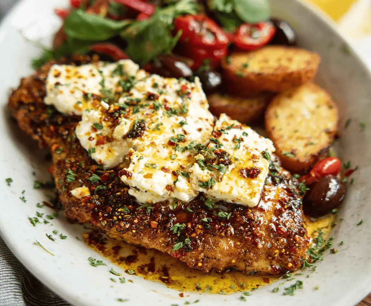 Hot Honey Infused Feta Chicken