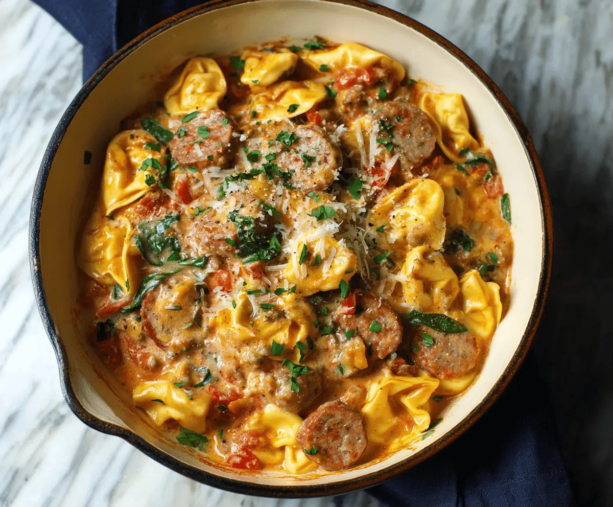 One Pan Tortellini with Sausage