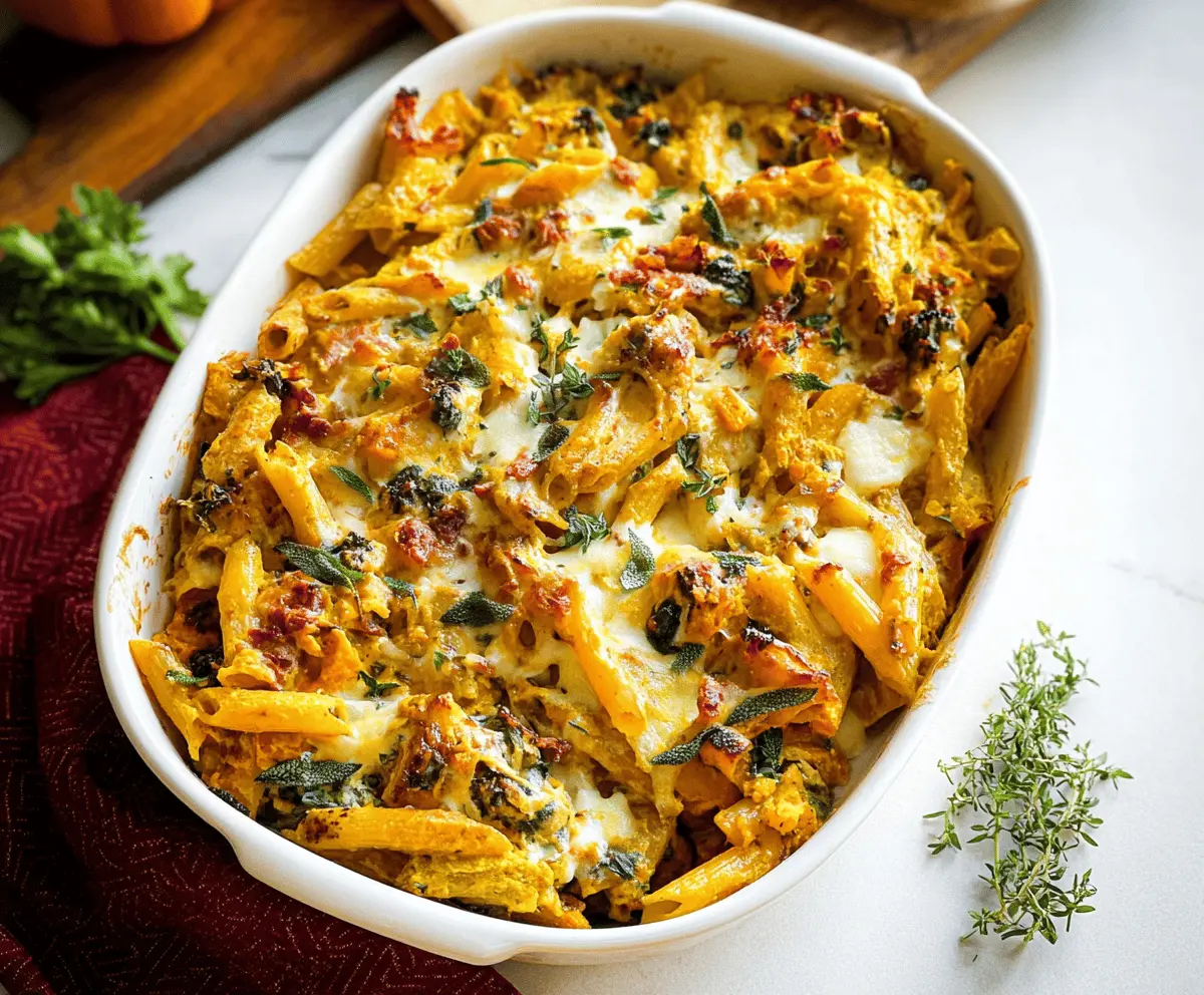 Pumpkin Ricotta Pasta Bake