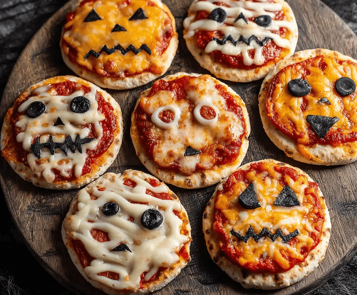 Spooky Mini Halloween Pizzas