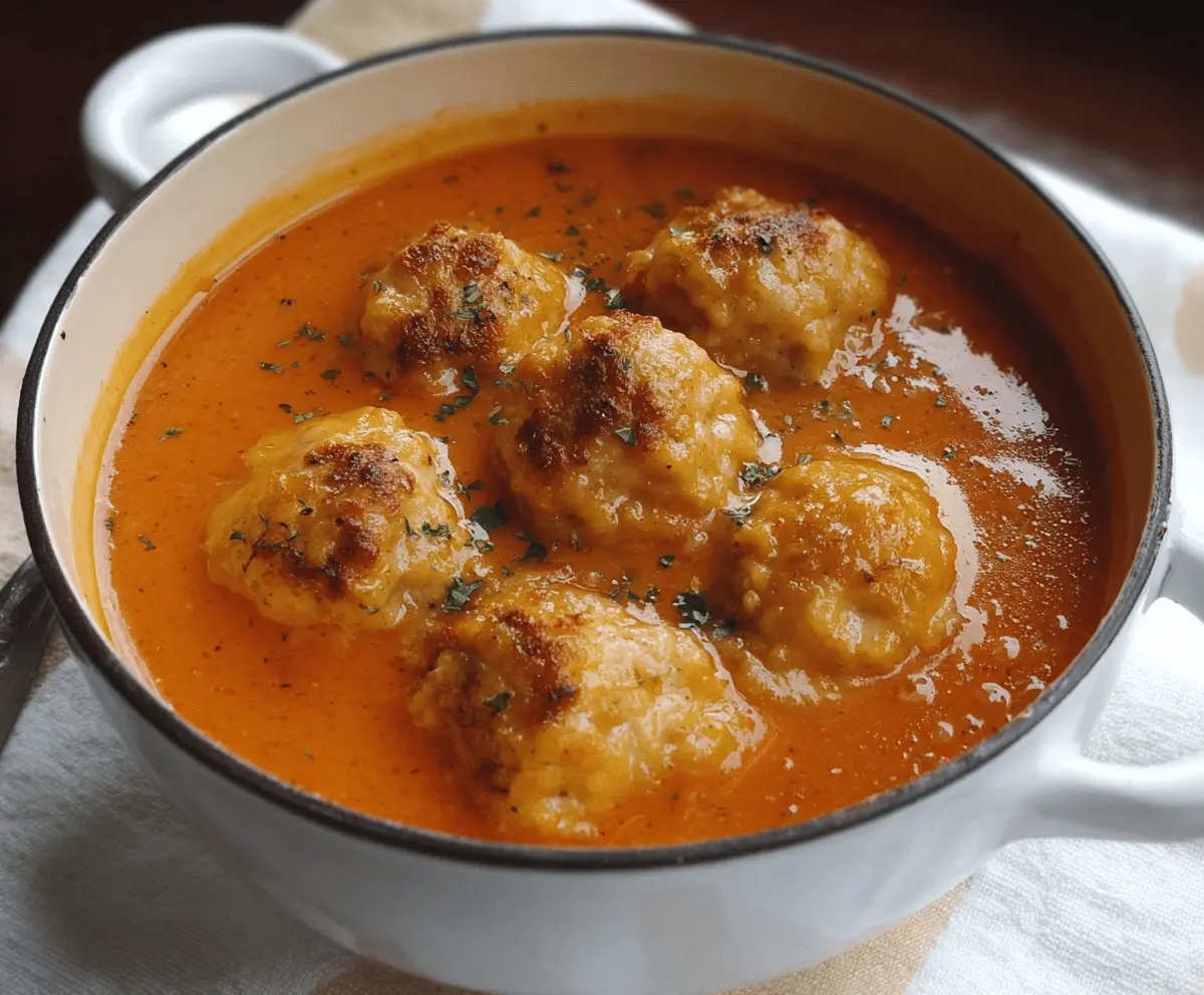 Tomato soup with cheddar bay dumplings