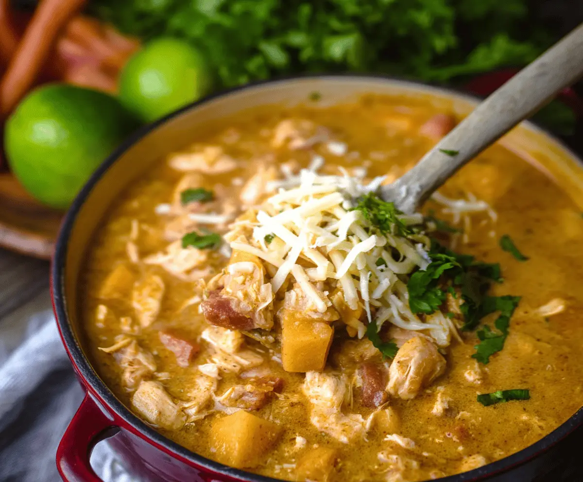 White Cheddar Apple Chicken Chili 