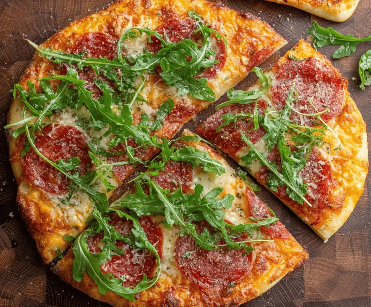Arugula Salami Pizza