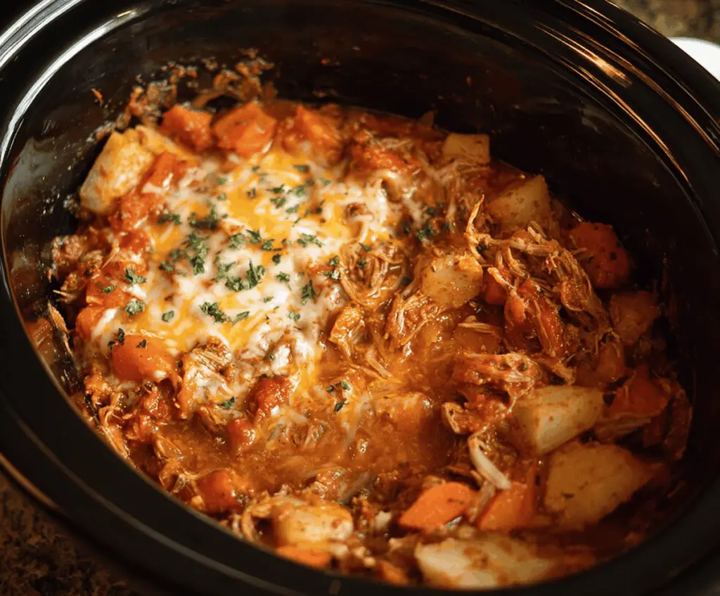 Creamy Crock Pot Million Dollar Dip served in a bowl with chips, featuring layers of cheese, sour cream, bacon, and green onions for a flavorful appetizer.