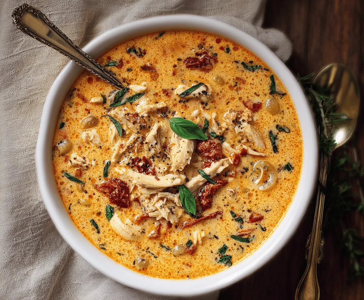 Creamy Sun-Dried Tomato Chicken Soup
