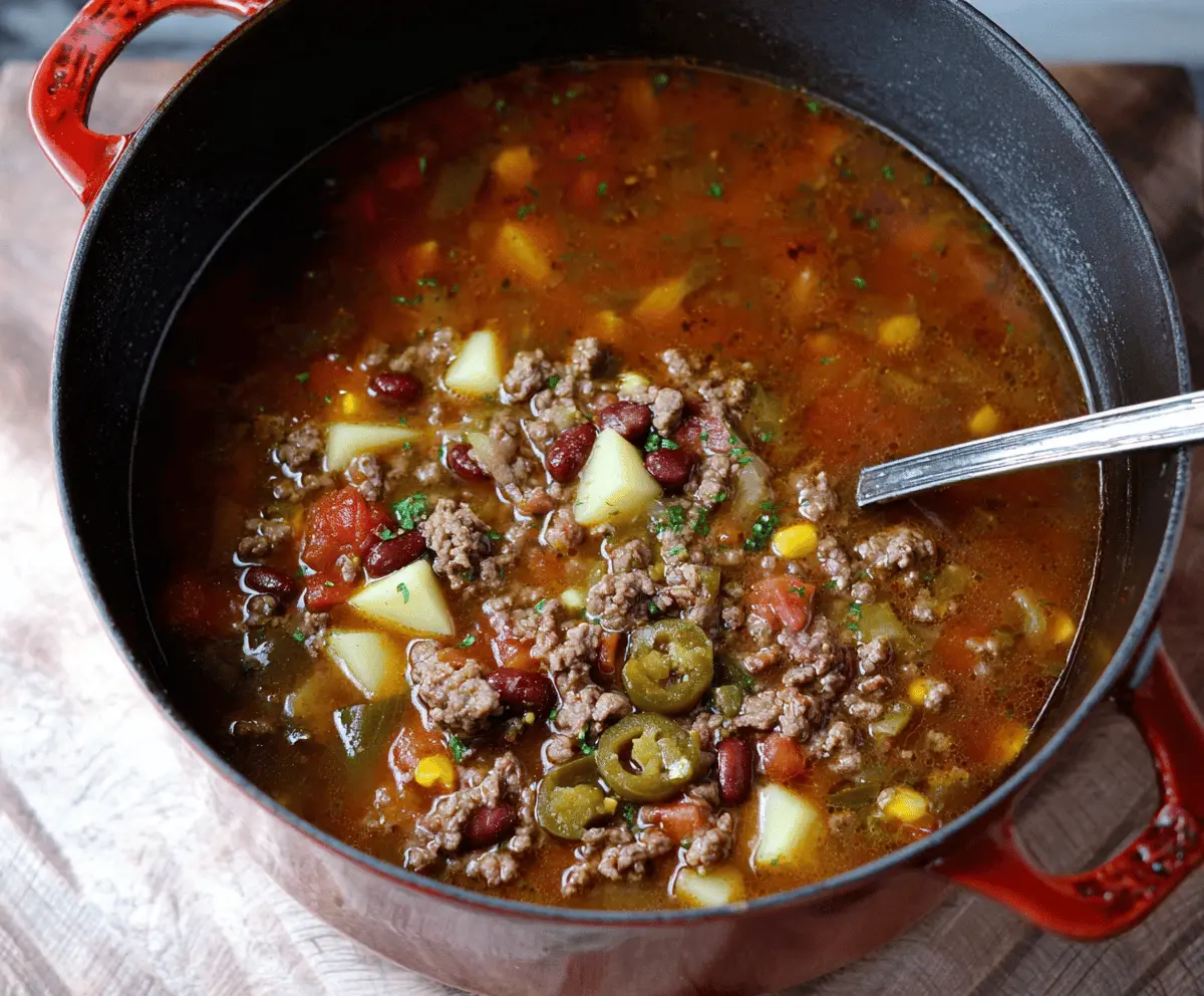 Mexican Ground Beef Stew with Jalapeño