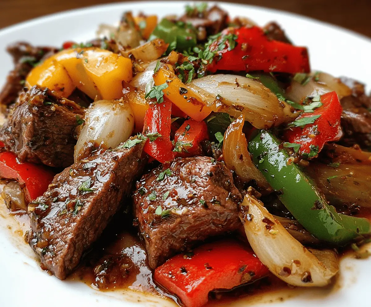 Pepper Steak with Bell Peppers and Onion