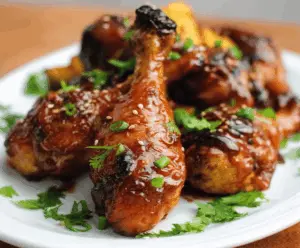 Juicy Asian chicken drumsticks cooking in a slow cooker with Asian-inspired spices.