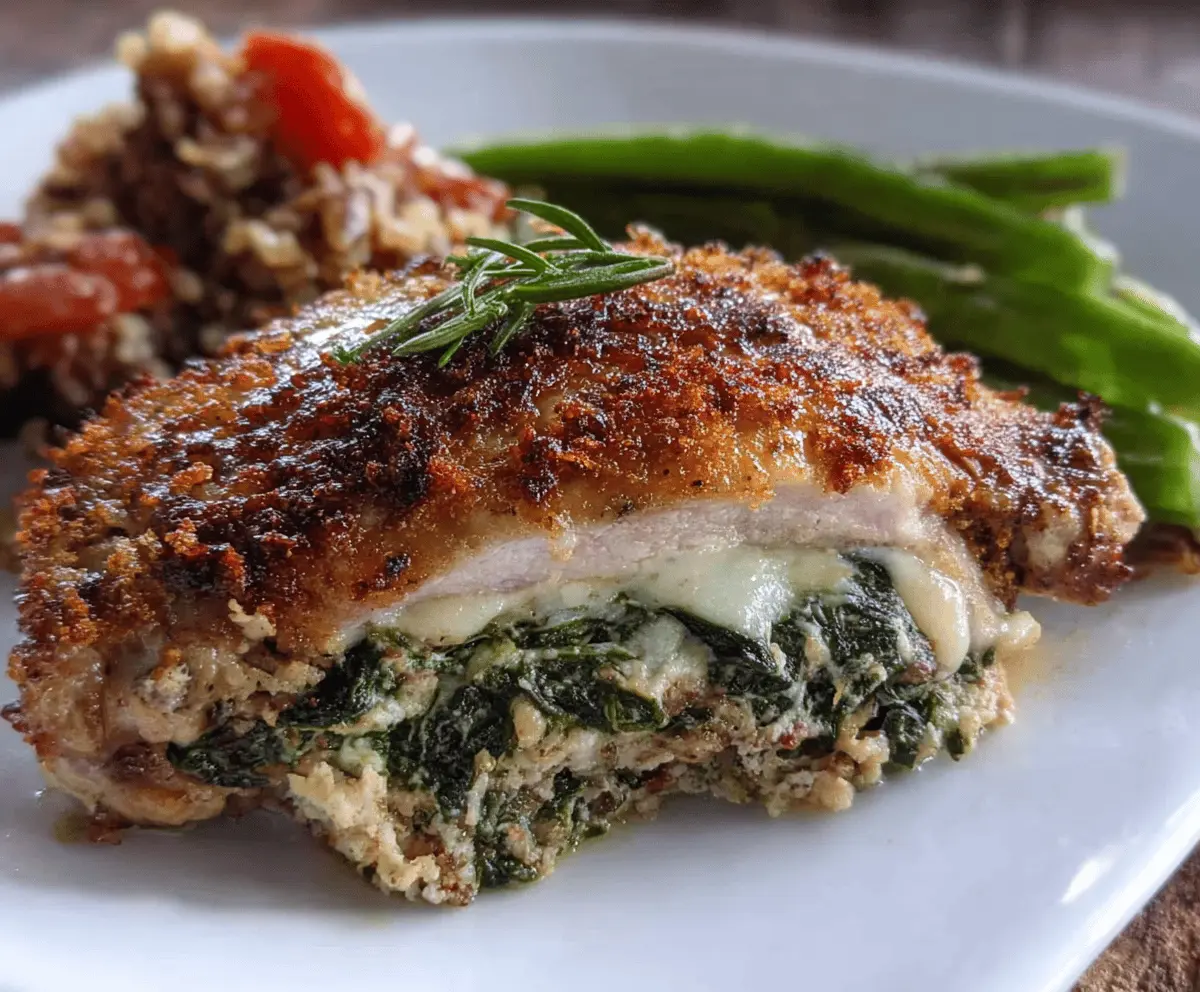 Spinach and Cheese Stuffed Pork Chops