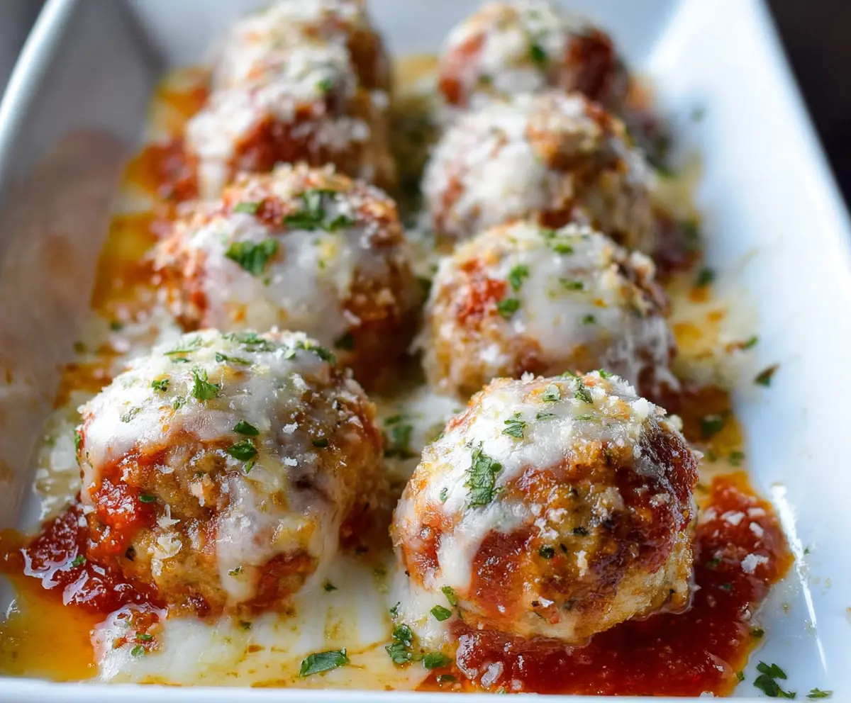 Easy Baked Chicken Parmesan Meatballs