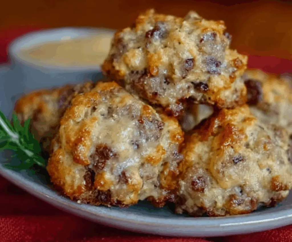 Delicious Maple Sausage Balls on a serving platter, perfect for breakfast or brunch