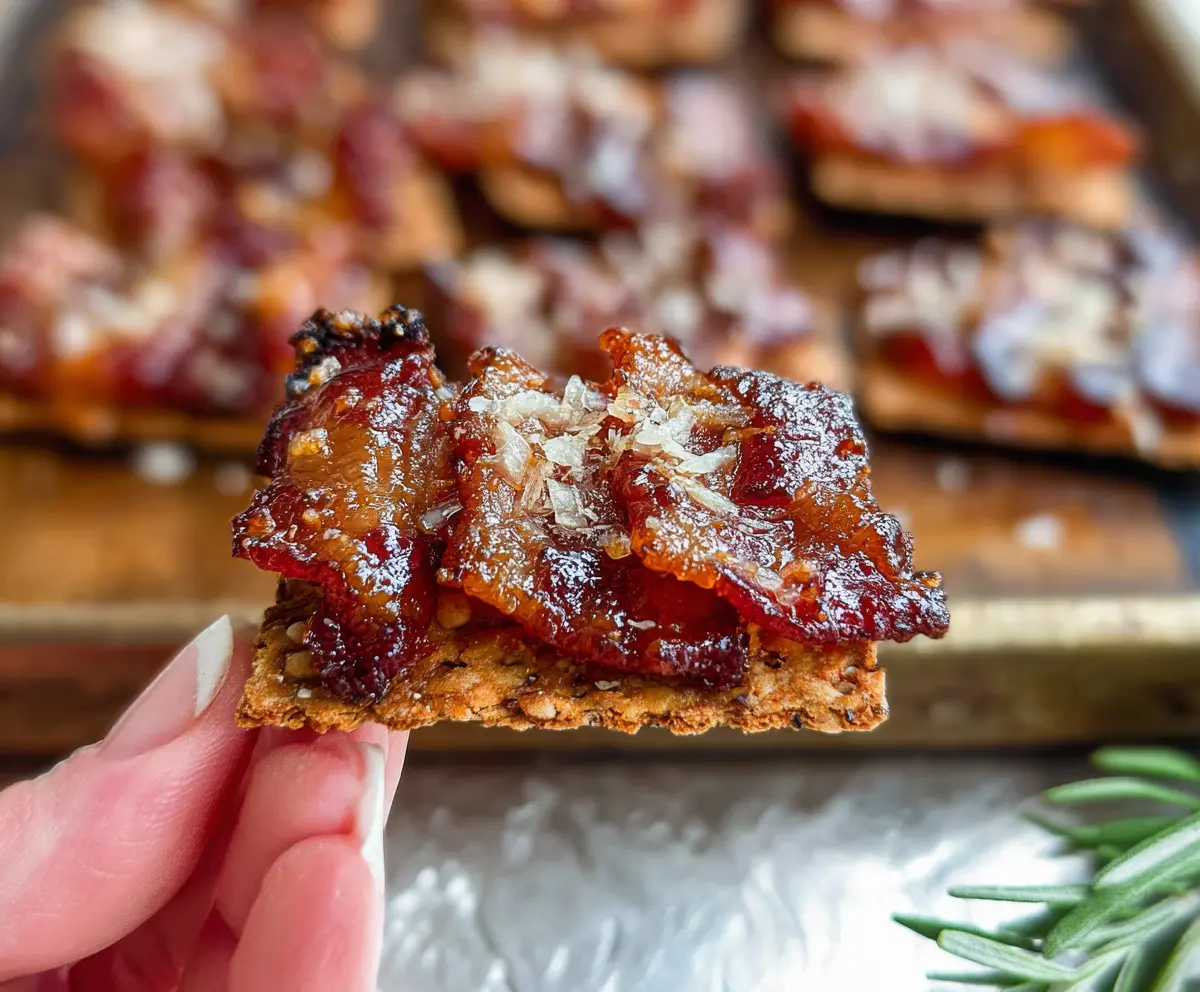 Parmesan Candied Bacon Crackers