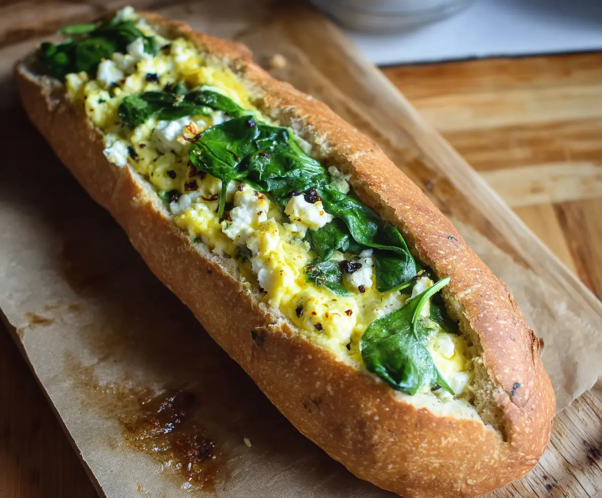Spinach & Feta Breakfast Baguette