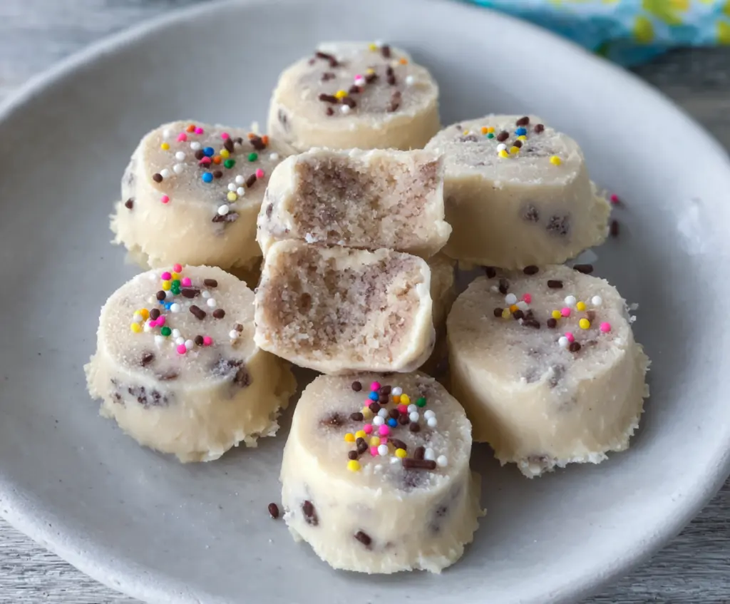 Healthy frozen yogurt banana cream bites with creamy texture and fresh banana slices