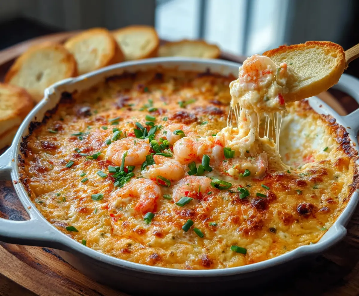 Irresistible Cheesy Shrimp & Crab Bake Dip 