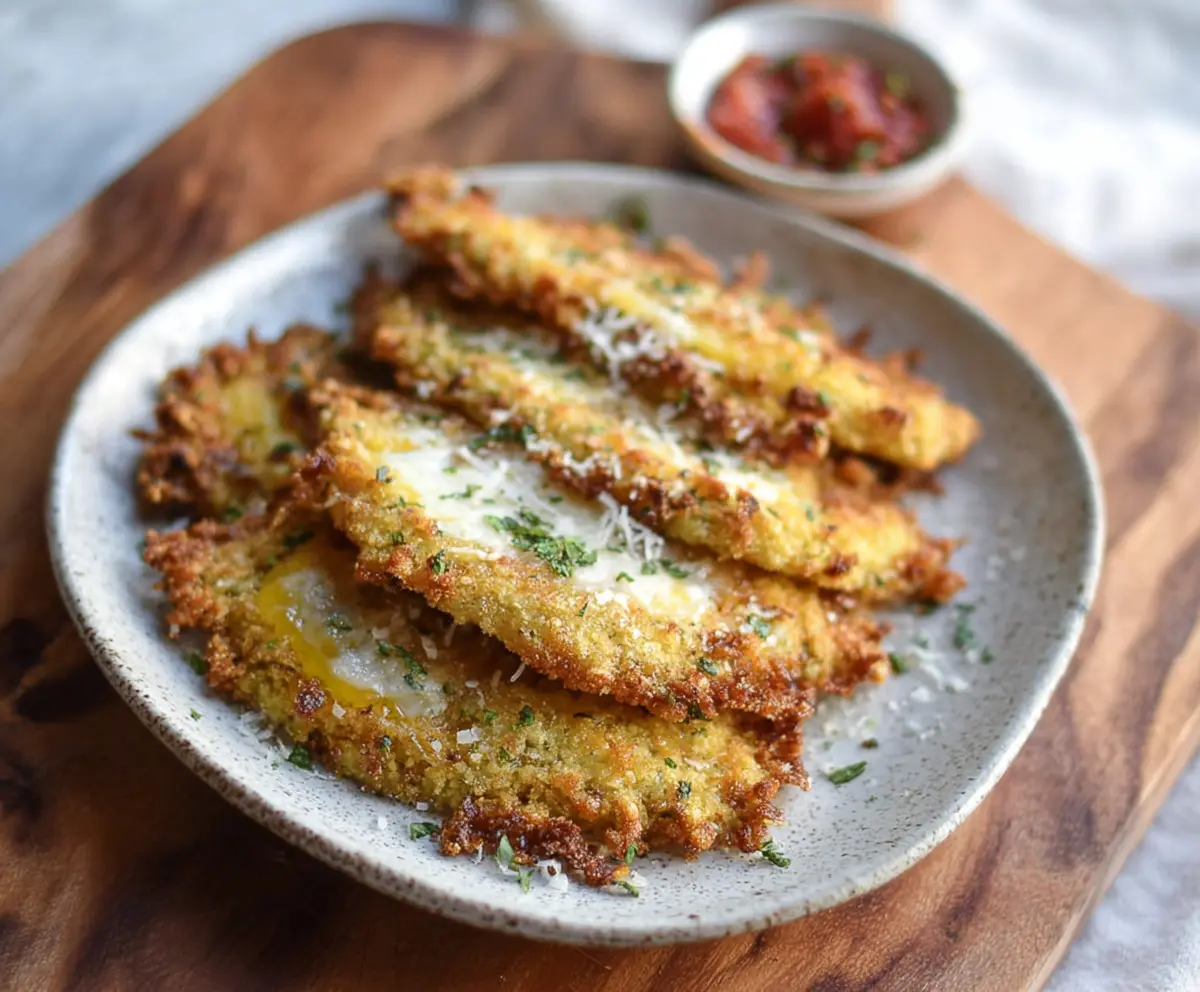 Low Carb Crispy Egglpant Parmesan