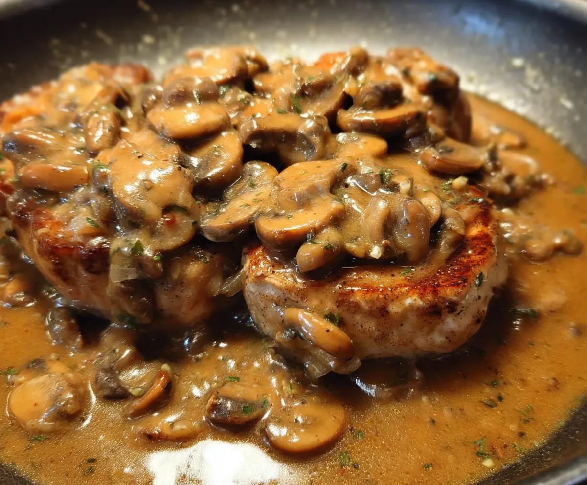 Pork Chops with Mushroom & Shallot Gravy