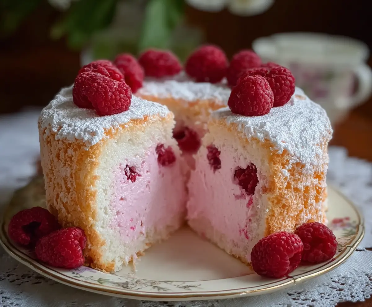 Raspberry Angel Food Cake
