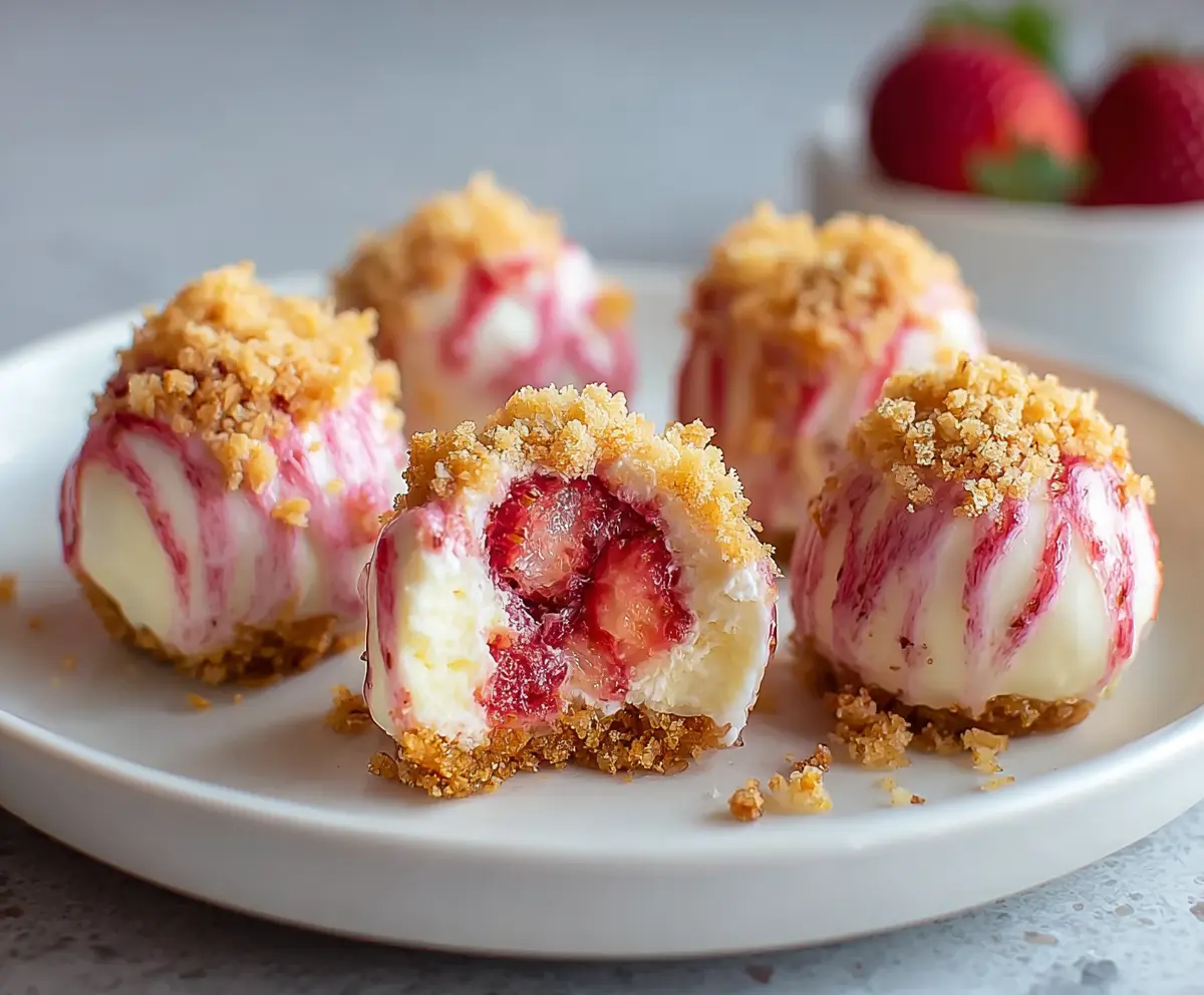 Strawberry Crunch Cheesecake Bites