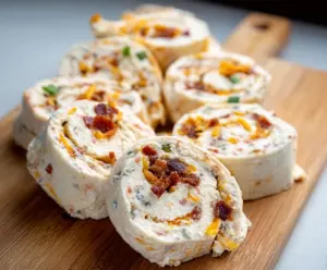 Delicious creamy crack chicken pinwheels with gooey cheese and crispy exterior, perfect appetizer or snack