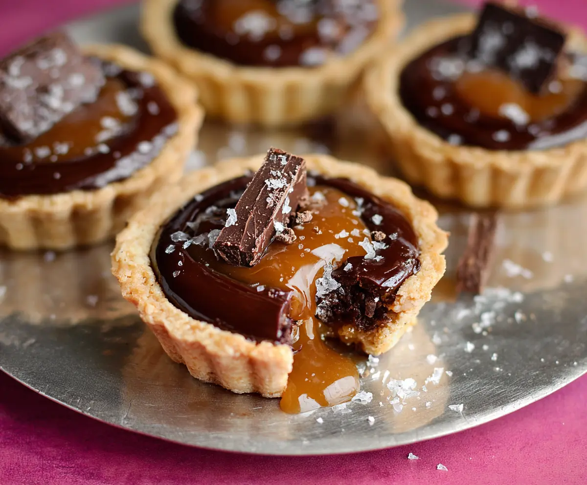 Gluten-Free Dark Chocolate Caramel Tarts