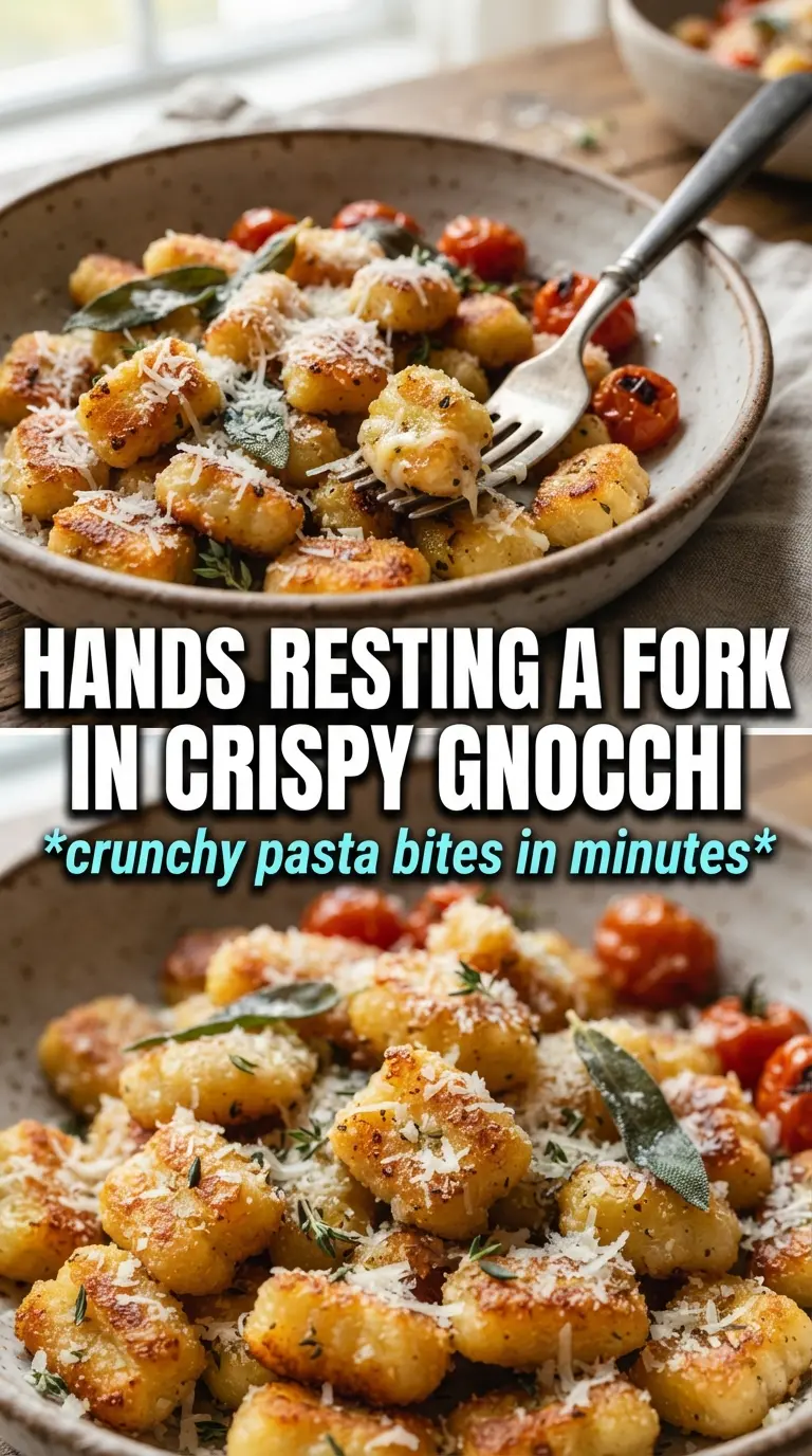 Air fryer gnocchi golden crispy garlic herb butter parmesan