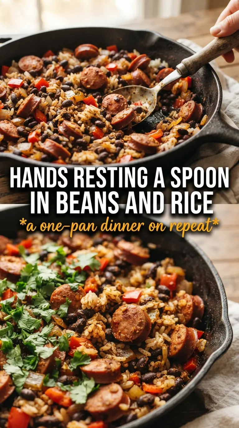 Black beans and rice with sausage smoky hearty lime
